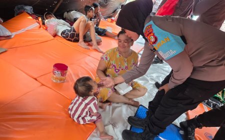 Polwan Jaga Jakarta Salurkan Bantuan dan Trauma Healing untuk Korban Kebakaran Pasar Jiung